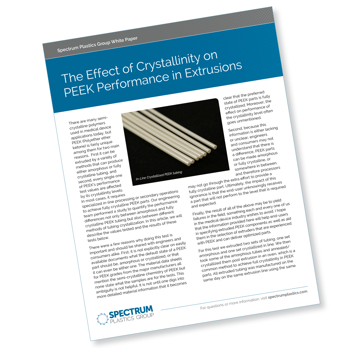 A white paper on the effect of crystallinity on PEEK performance in extrusions