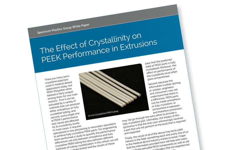 A white paper on the effect of crystallinity on PEEK performance in extrusions